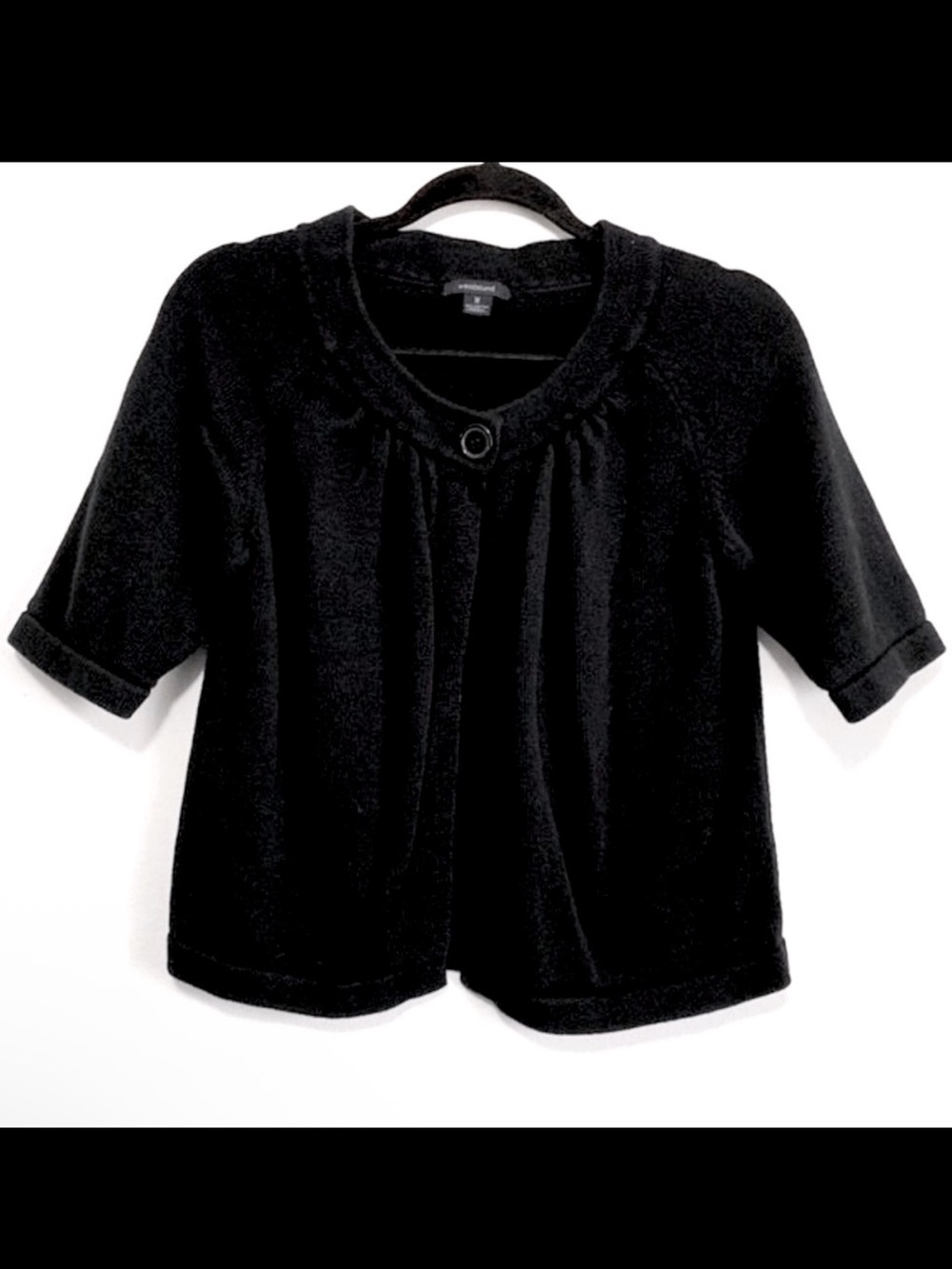 Westbound Black Knit Cropped Cardigan